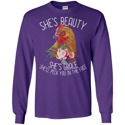 Chicken T-shirt She's Beauty She's Grace Purple