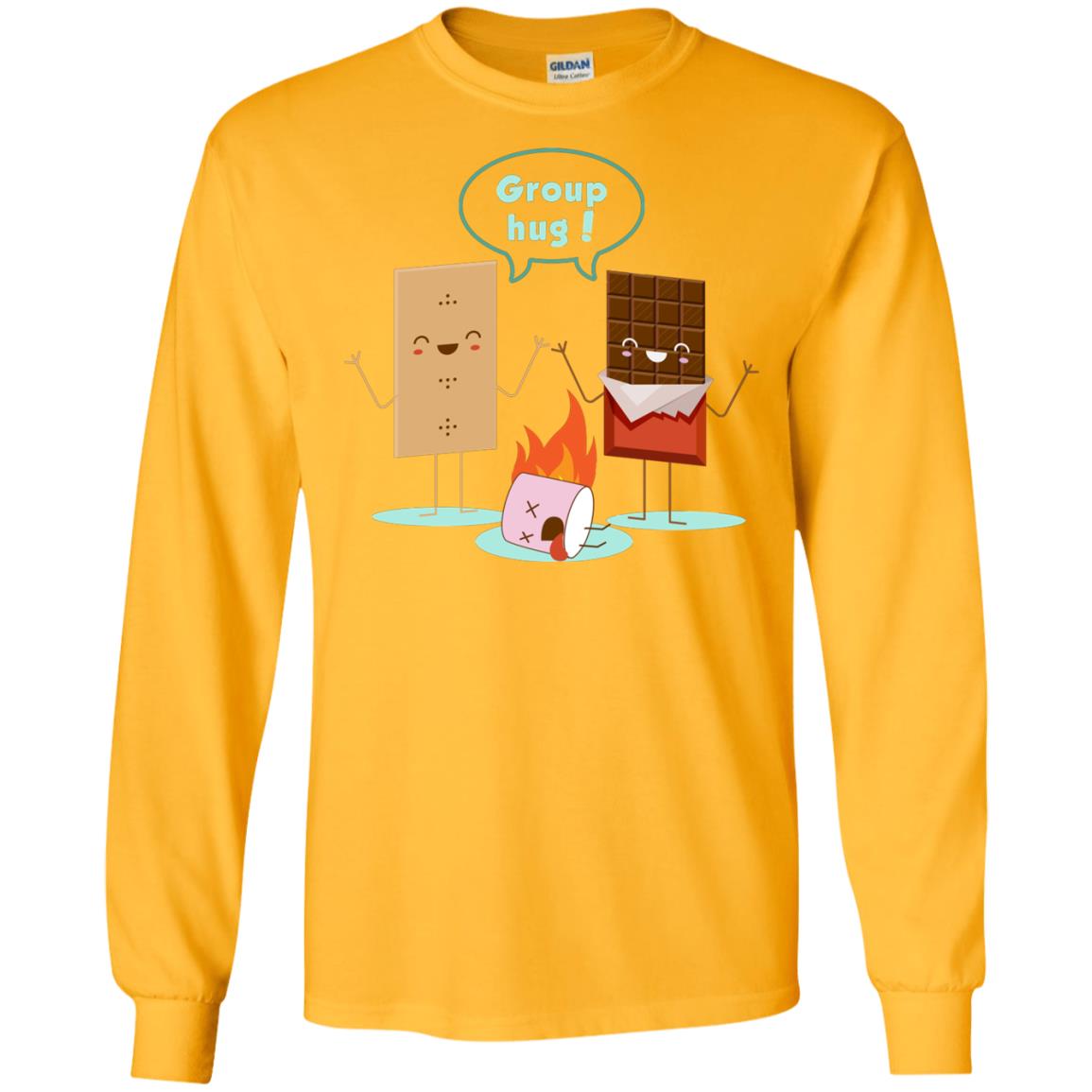 Funny Smores Chocolate Marshmallow Hiking Camping T-shirt Gold