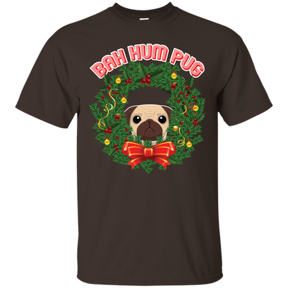 Christmas T-Shirt Bah Hum Pug Dark Chocolate