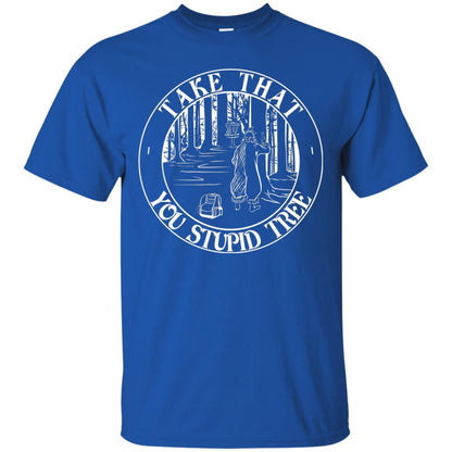 Take That Stupid Tree Funny Disc Golf T-shirt Royal