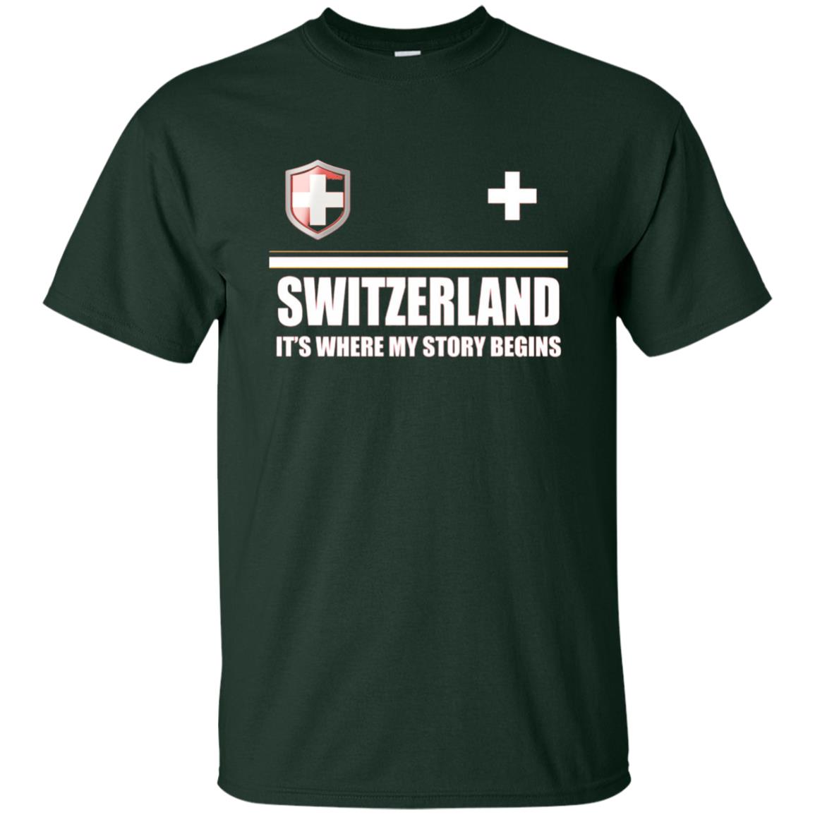 Swiss T-shirt Switzerland Flag T-shirt Forest Green