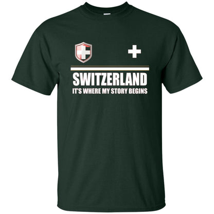Swiss T-shirt Switzerland Flag T-shirt Forest Green