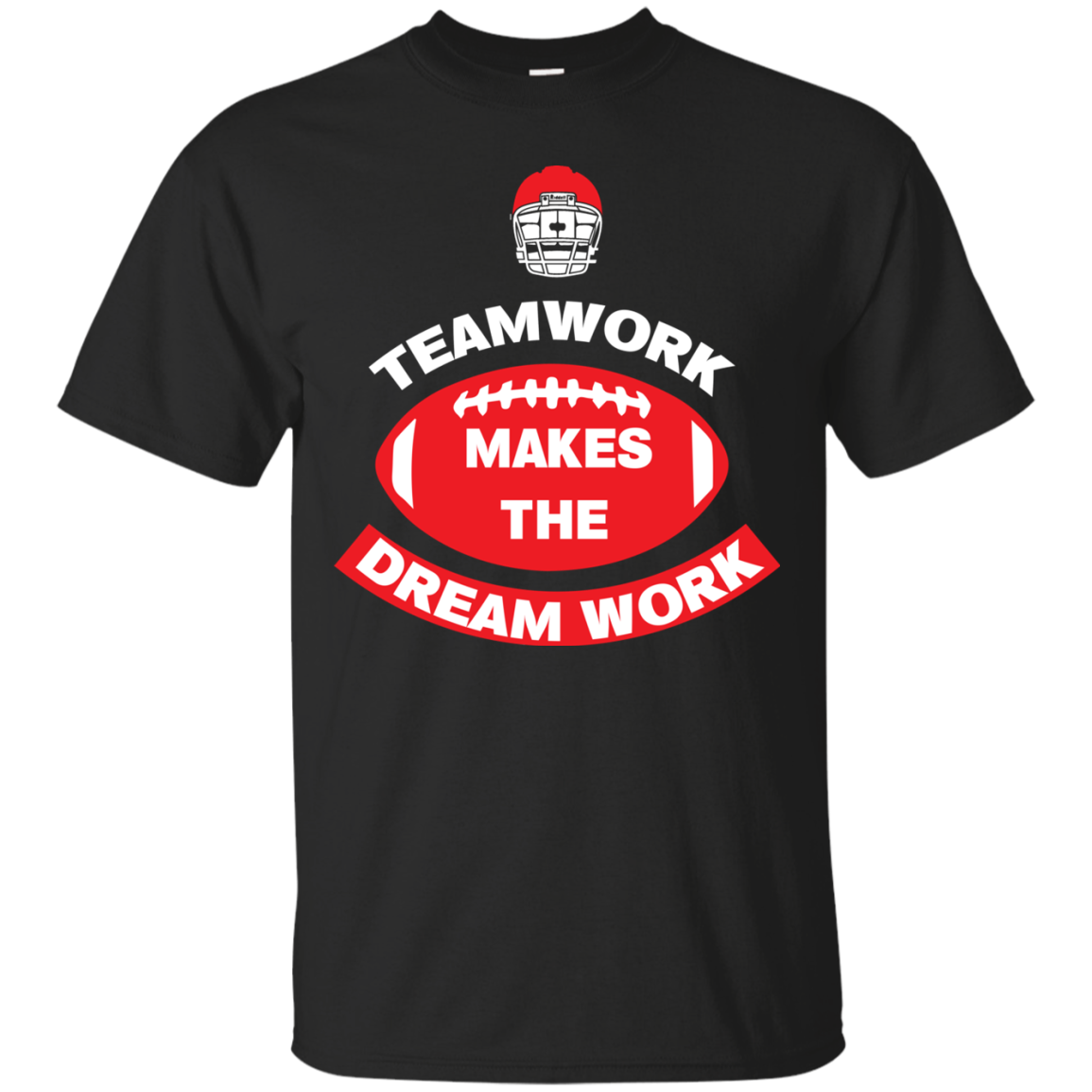Football T-shirt TeamWork Makes The Dreamwork Black