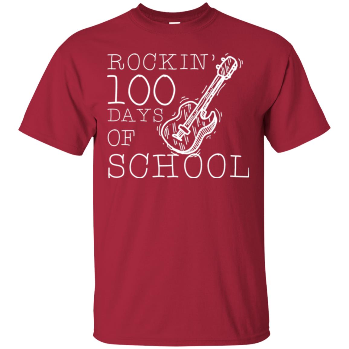 Rockin_ 100 Days Of School Teachers Students T-shirt Cardinal