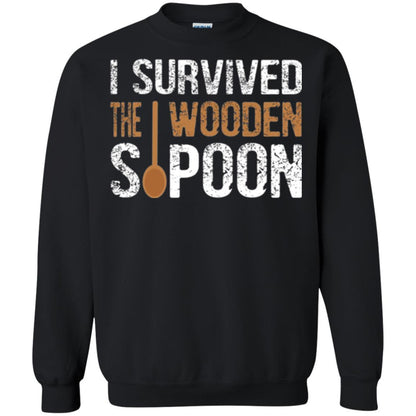 Spoon T-shirt I Survived The Wooden Spoon Black