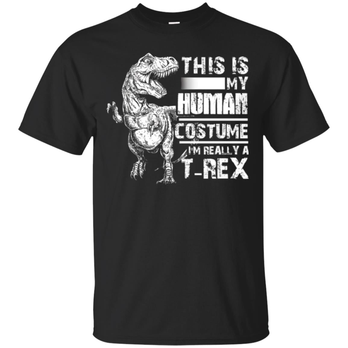 Dinosaus T-shirt This Is My Human Costume Shirt Human Black