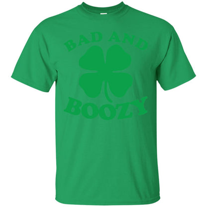 Bad And Boozy Saint Patricks Day T-shirt Irish Green