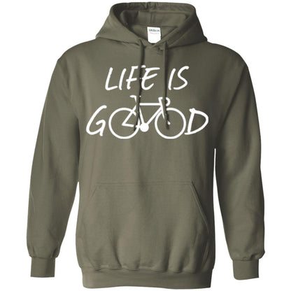 Bicycle T-shirt Life Is Good T-shirt Military Green