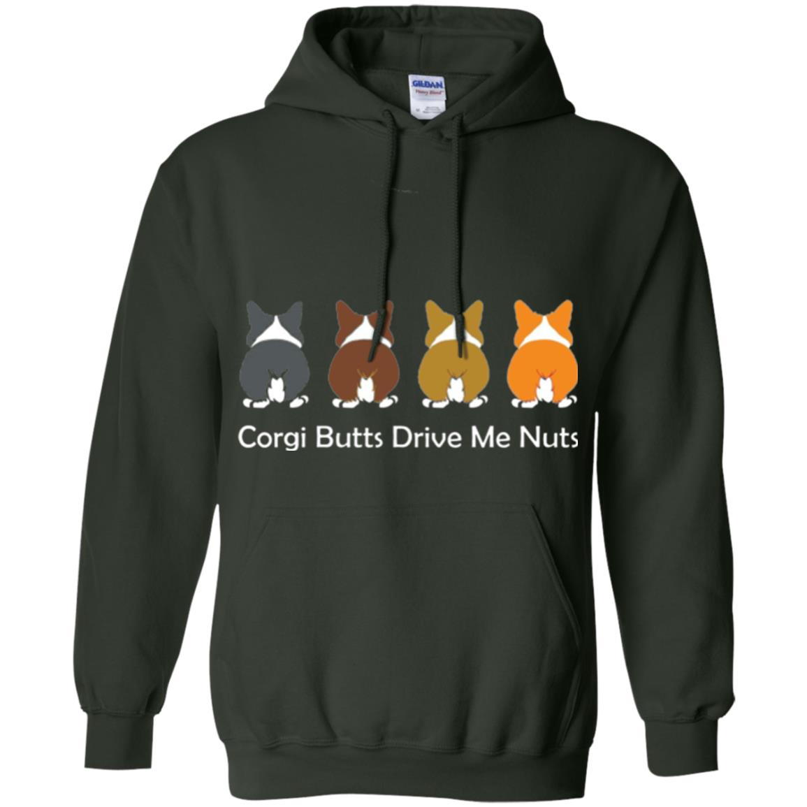 Dog Lover T-shirt Corgi Butts Drive Me Nuts Forest Green