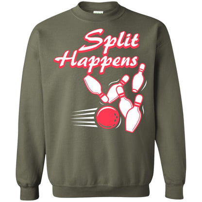 Bowling Lover T-shirt Split Happens Military Green