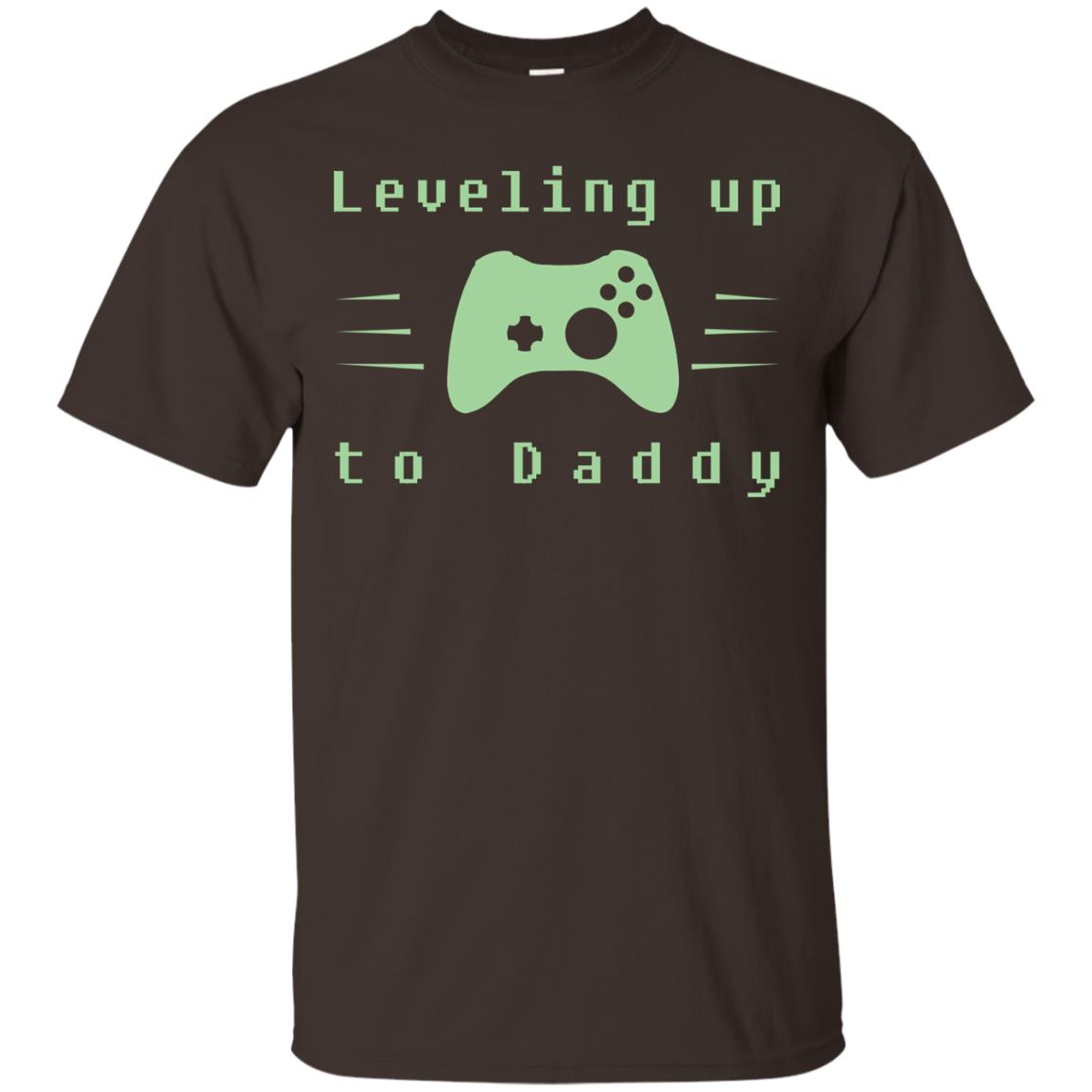 Leveling Up To Daddy Gaming Family Shirt Dark Chocolate