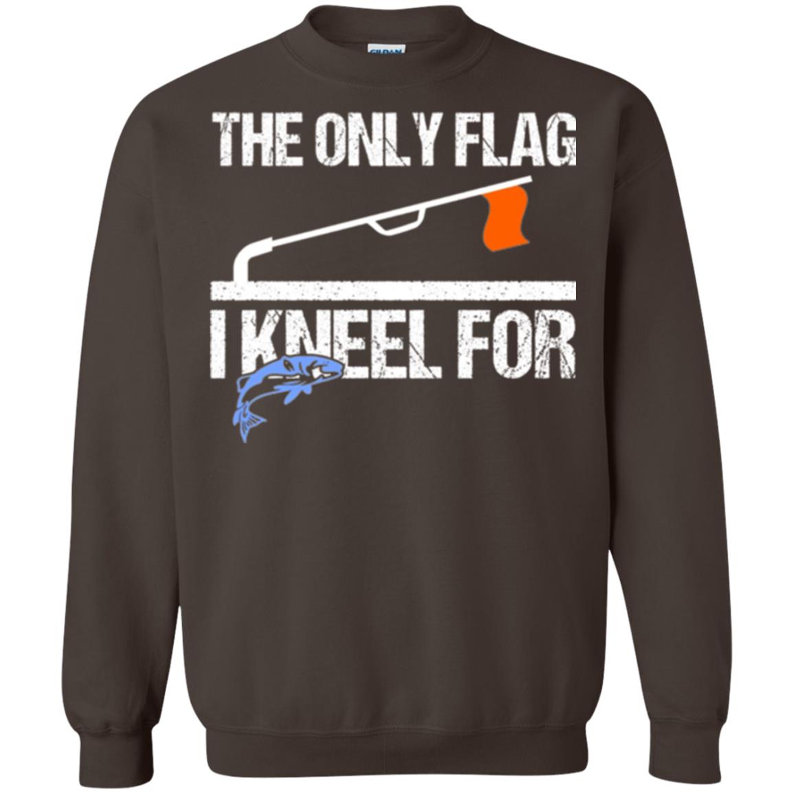 Fishing Lovers T-shirt The Only Flag I Kneel For Dark Chocolate