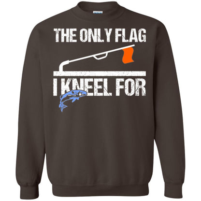 Fishing Lovers T-shirt The Only Flag I Kneel For Dark Chocolate