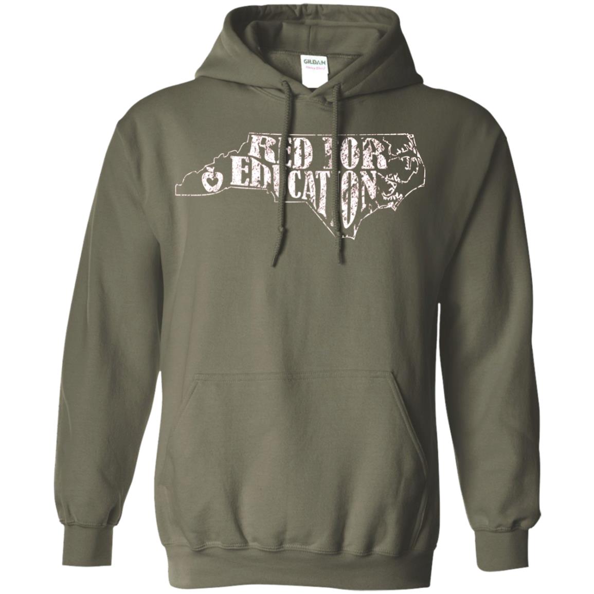 Distressed North Carolina Nc Red For Educator Shirt Military Green