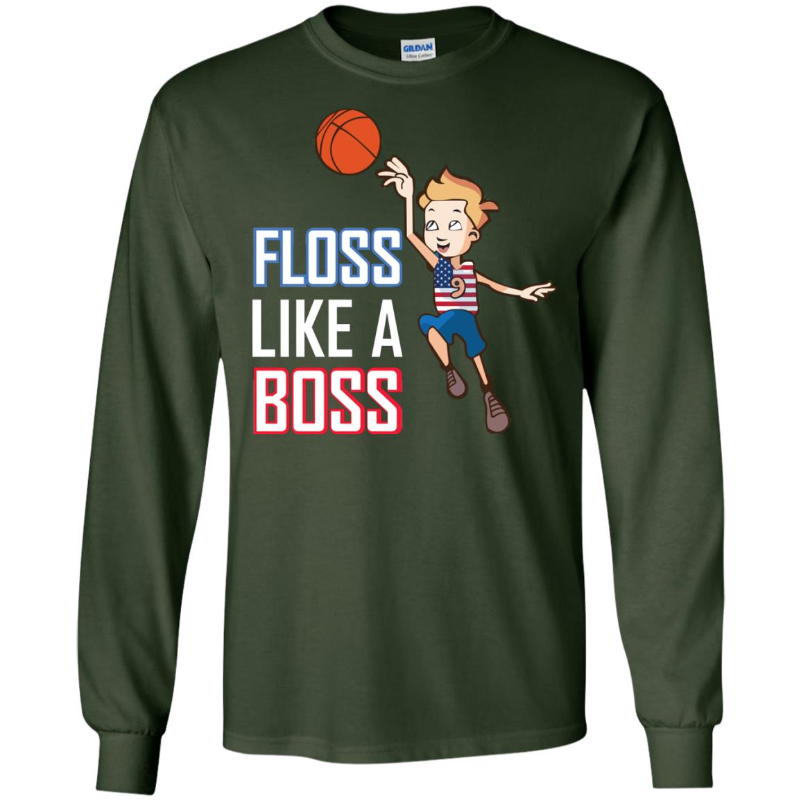 Floss Like A Boss Shirt For Basketball Players Forest Green