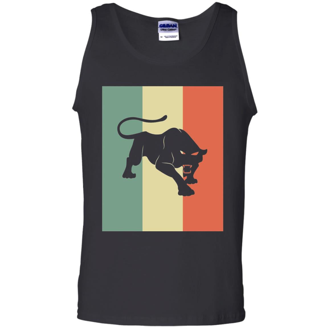 Black Panther Silhouette Gift Shirt Retro Vintage Classic Tee Black