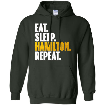 Hamilton T-shirt Eat Sleep Hamilton Repeat Forest Green