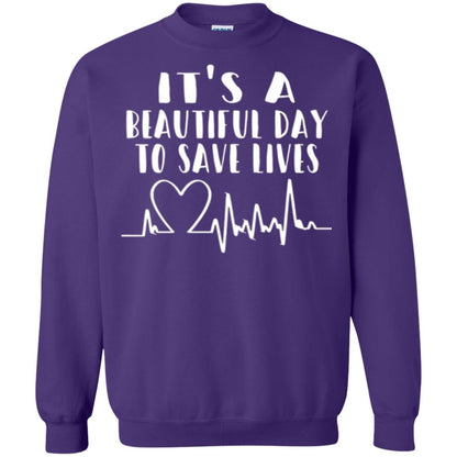 Lifestyle T-shirt It_s A Beautiful Day To Save Lives Purple
