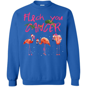 Flock You Cancer Breast Cancer Awareness Gift ShirtG180 Gildan Crewneck Pullover Sweatshirt 8 oz.