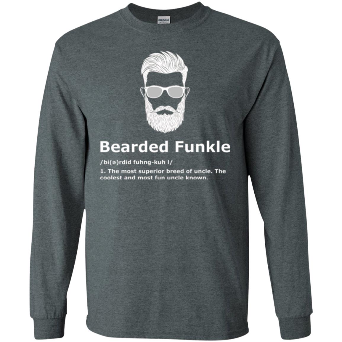 Funny Uncle T-shirt Bearded Funkle Dark Heather