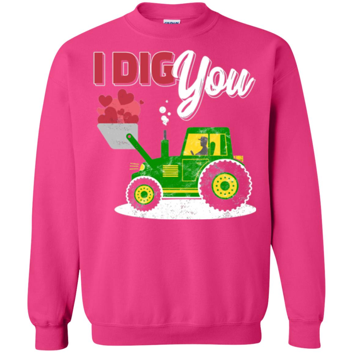 Farmer Valentines Day T-shirt Farm Tractor I Dig You Heliconia
