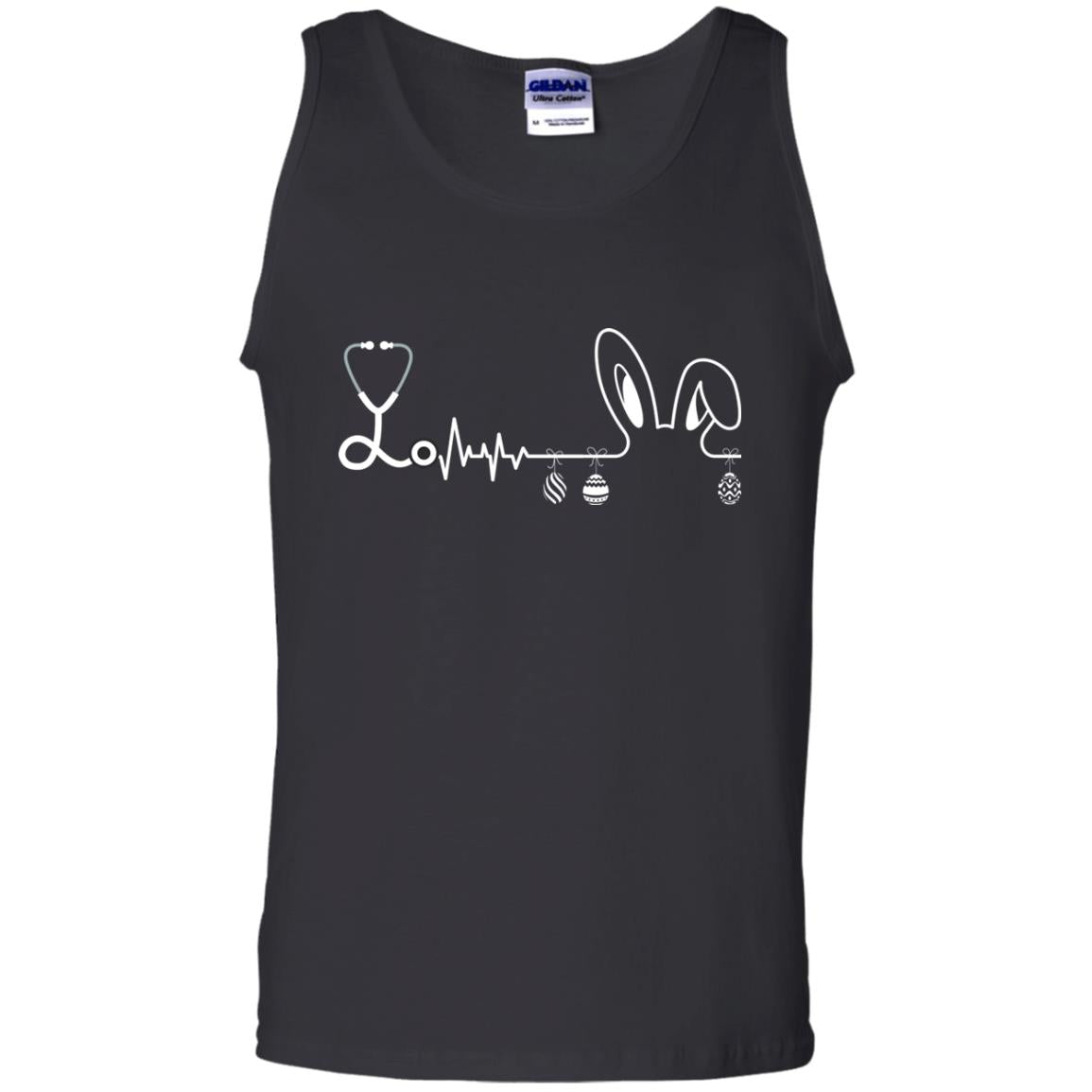 Easter Bunny Nurse Heartbeat T-shirt For Nursing Lover Black