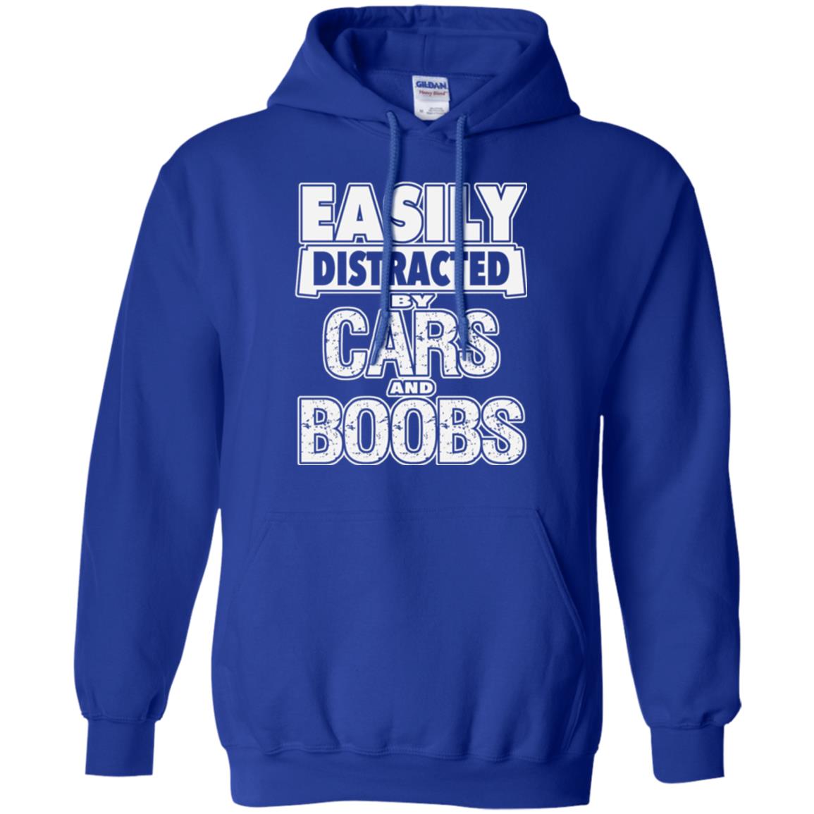 Car Lover T-shirt Easily Distracted By Cars And Boobs Royal