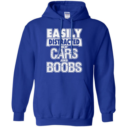 Car Lover T-shirt Easily Distracted By Cars And Boobs Royal