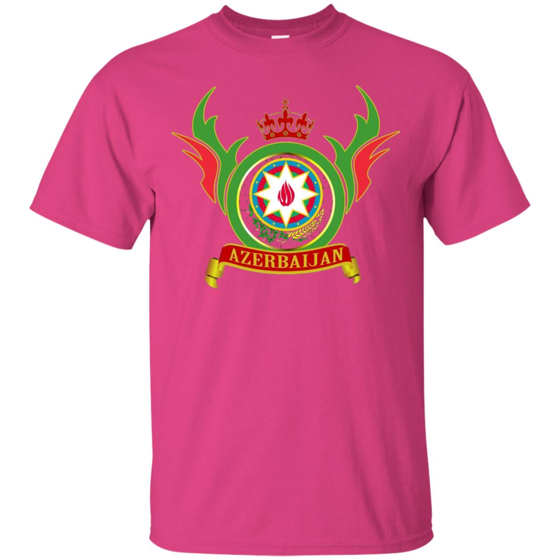 Azerbaijan Arms Coat Flag T-shirt Heliconia