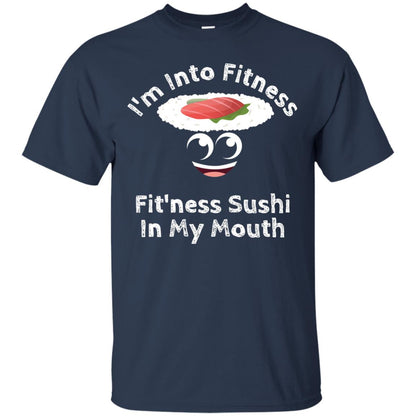 Im Into Fitness Sushi In My Mouth Cute Cartoon Tshirt Navy