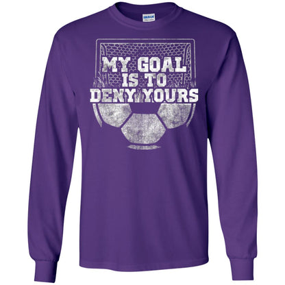 Cute Soccer Goalie Keeper T Shirt My Goal Is To Deny Yours Purple