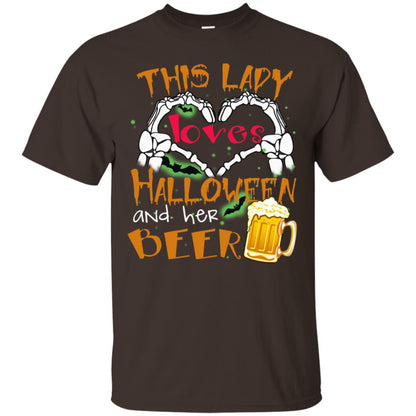 This Girl Loves Halloween And Her Beer Funny Halloween Shirt For Beer Lovers Dark Chocolate