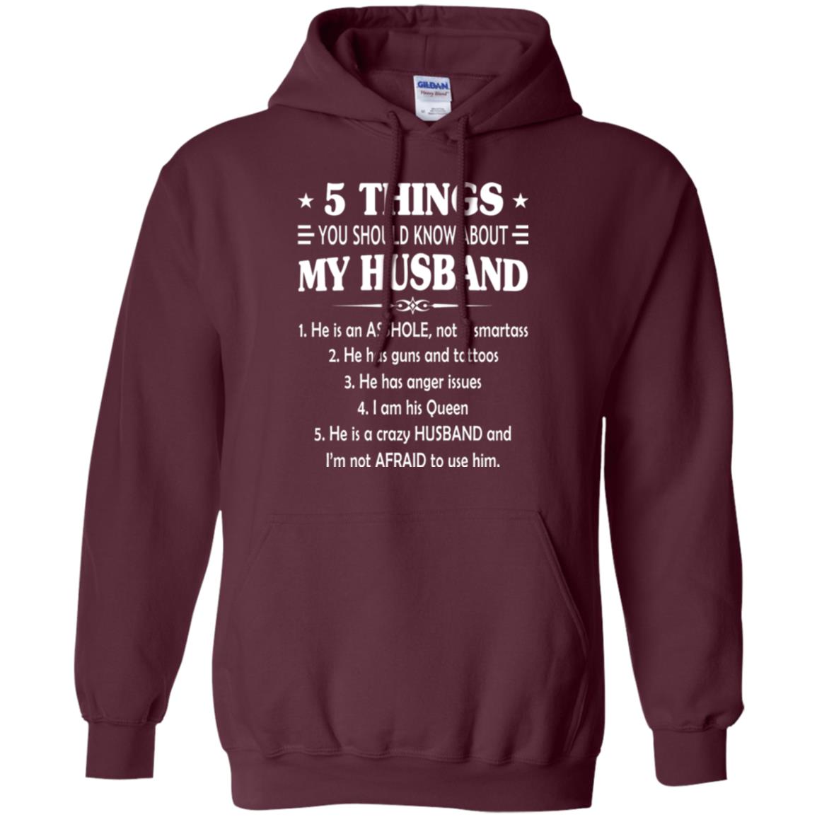 Wife T-shirt 5 Things You Should Know About My Husband Maroon