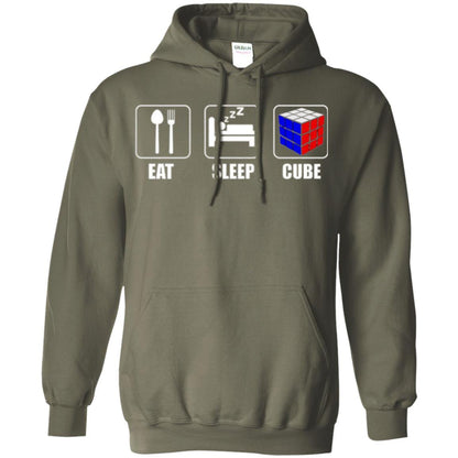 Rubik Lover T-shirt Eat Sleep Cube T-shirt Military Green