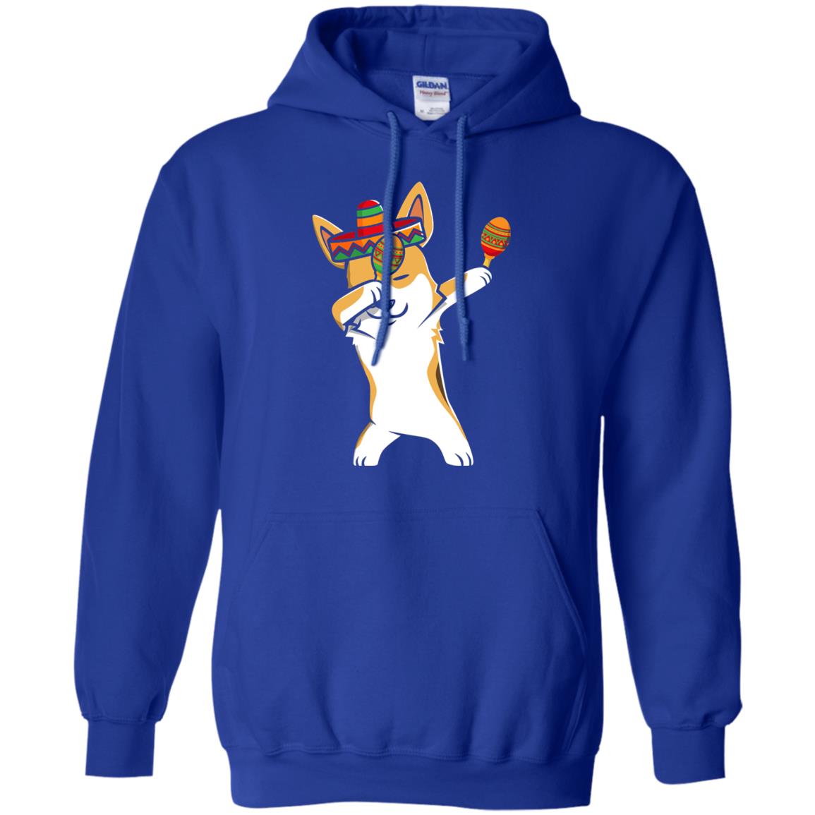 Dabbing Corgi Funny Cinco De Mayo T-shirt Royal