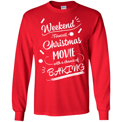 Christmas T-shirt Weekend Forecast Christmas Movie With A Chance Of Baking Red