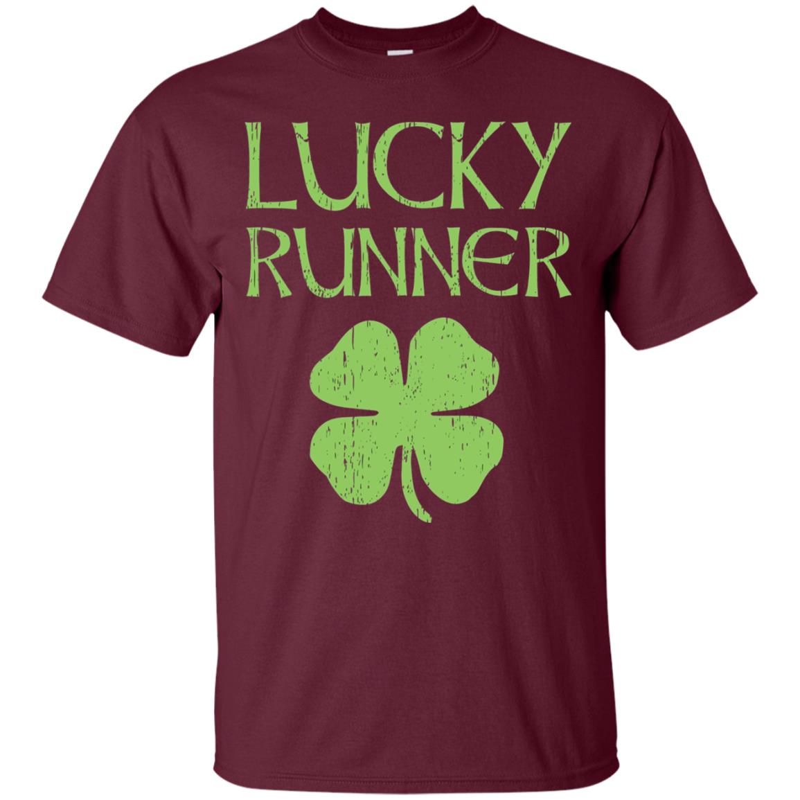 Irish Running Lucky Runners St. Patrick_s Day T-shirt Maroon