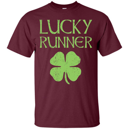 Irish Running Lucky Runners St. Patrick_s Day T-shirt Maroon