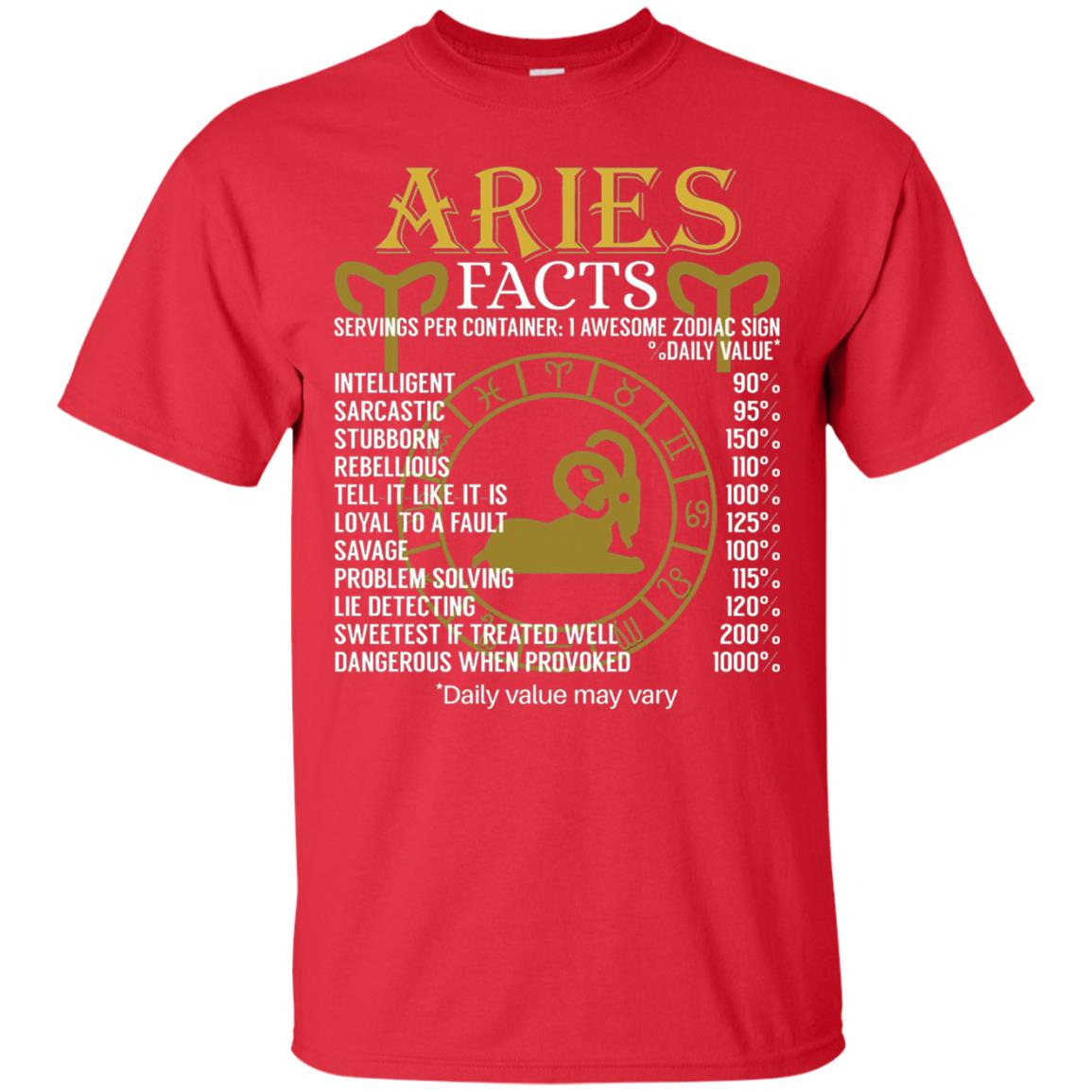 Aries Facts Zodiac Sign T-shirt Red