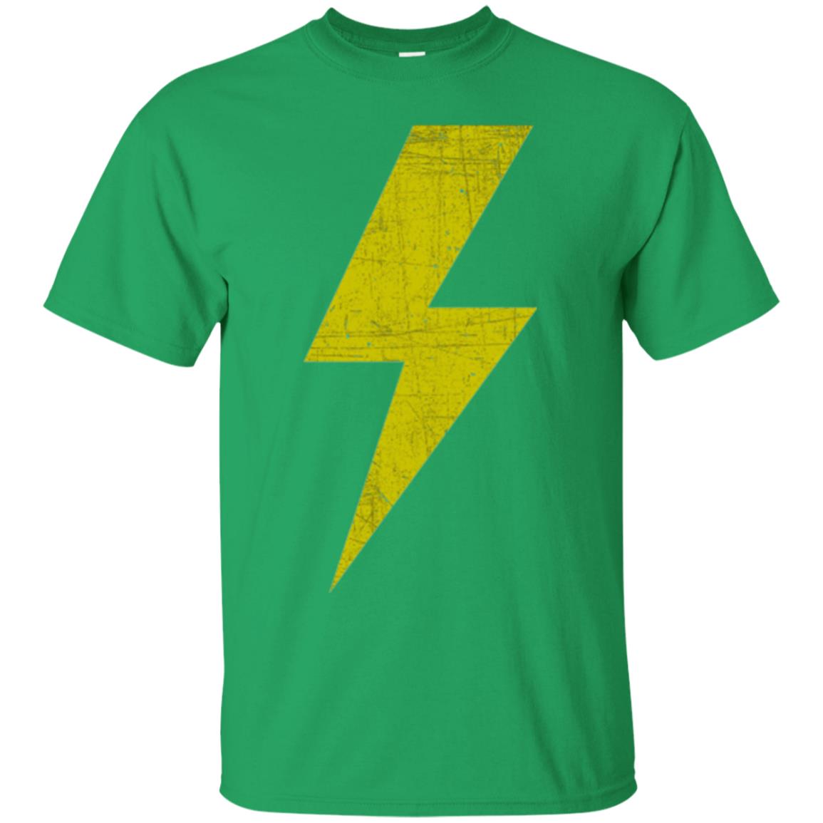 Retro Distressed Yellow Lighting Bolt T Shirt Irish Green
