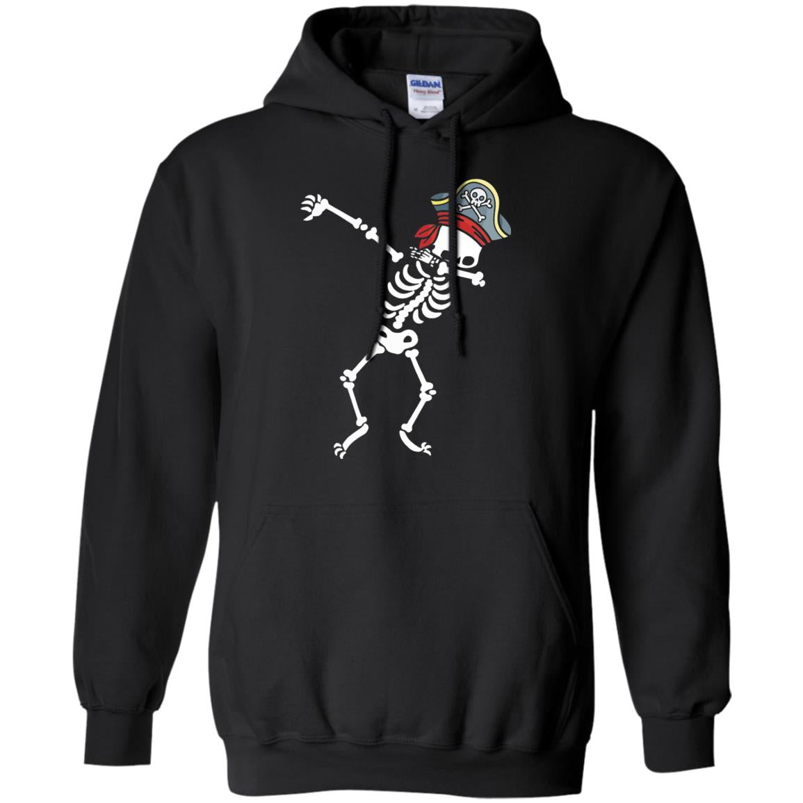 Dabbing Skeleton With Pirates Hat T-shirt Black