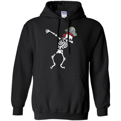 Dabbing Skeleton With Pirates Hat T-shirt Black