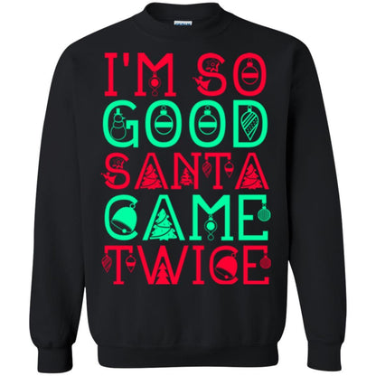 Christmas T-shirt I'm So Good Santa Cam Twice Black