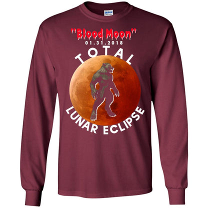Best Total Lunar Eclipse Shirt 2018 - Blood Moon Werewolf T-shirt Maroon