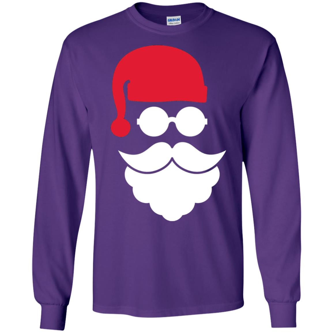 Christmas Shirt Santa Claus Face Purple