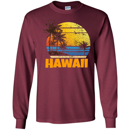 Old School 70_s Hawaiian The Aloha State T-shirt Maroon
