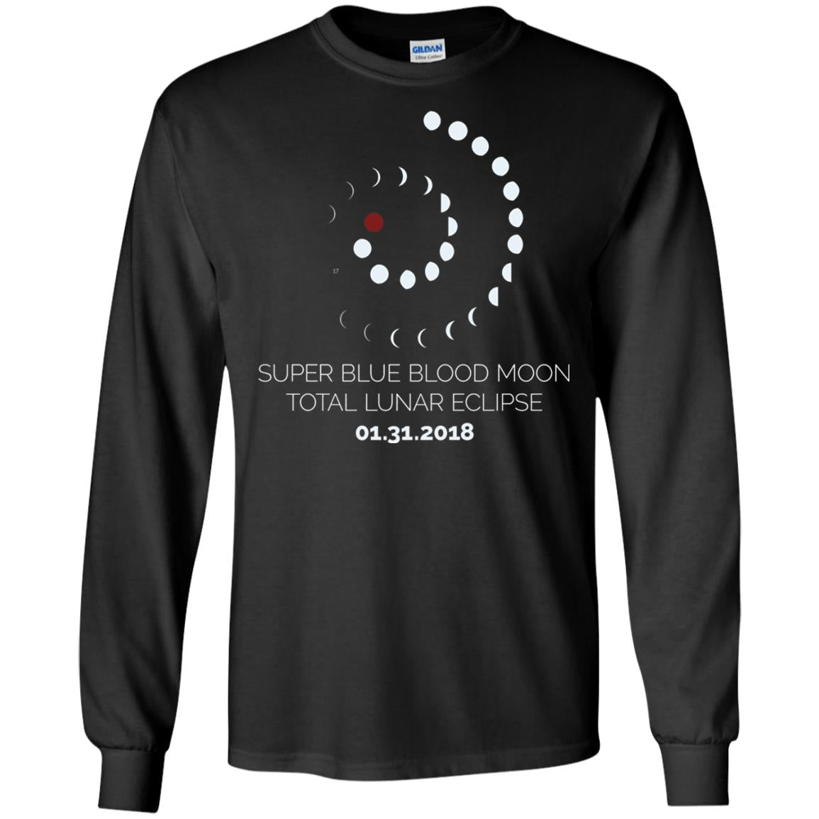 Super Blue Blood Moon Total Lunar Eclipse 2018 T-shirt Black