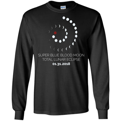 Super Blue Blood Moon Total Lunar Eclipse 2018 T-shirt Black