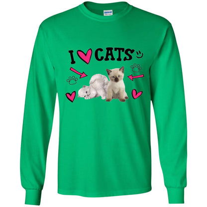 Cat Lover T-shirt I Love Cats Irish Green