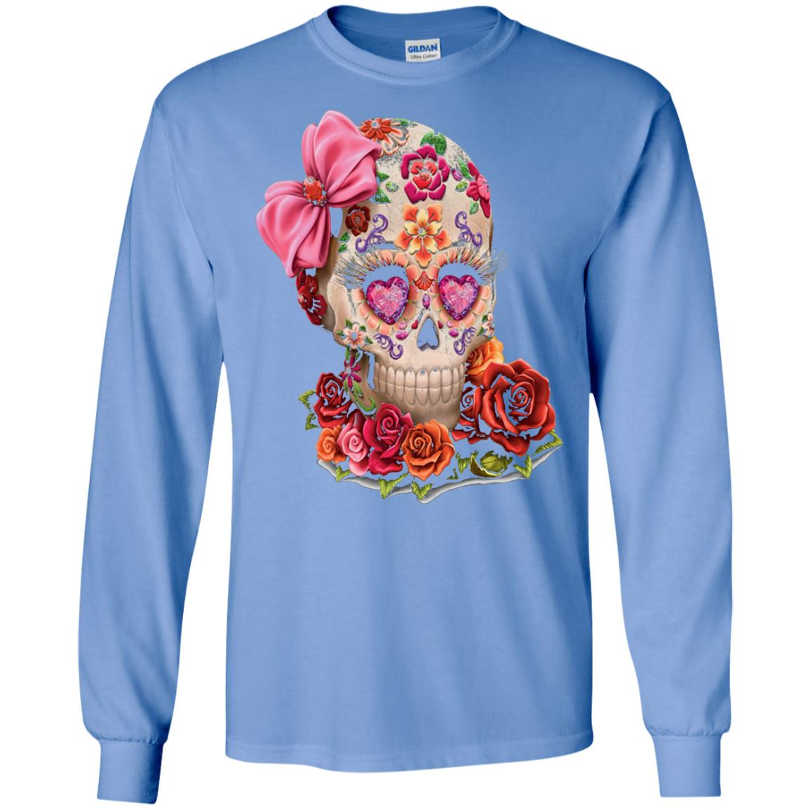Cinco De Mayo Skull Women Flower Shirt Carolina Blue